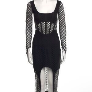 Dion Lee Black Bodycon Long Sleeve Dress